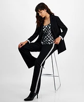 Bar Iii Women's Rhinestone-Cuff Open-Front Blazer, Created for Macy's