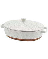 Denmark Tools for Cooks Speckled Stoneware 3.2-Qt. Oval Covered Casserole