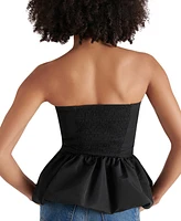 Steve Madden Women's Amari Strapless Bubble-Hem Top