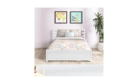 Slickblue Full Size Wooden Platform Bed Frame with Storage Drawers and Headboard for Modern Bedrooms