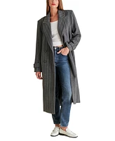 Steve Madden Women's Prince Pinstripe Double-Breasted Coat