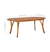 vidaXL Patio Table 79.1"x39.4"x29.5" Solid Acacia Wood