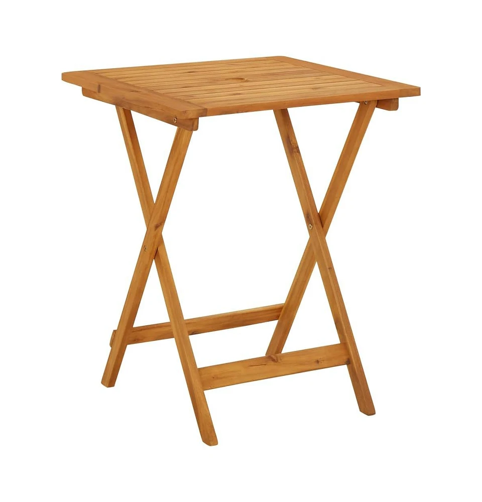 vidaXL Folding Patio Table 23.6"x23.6"x29.5" Solid Acacia Wood