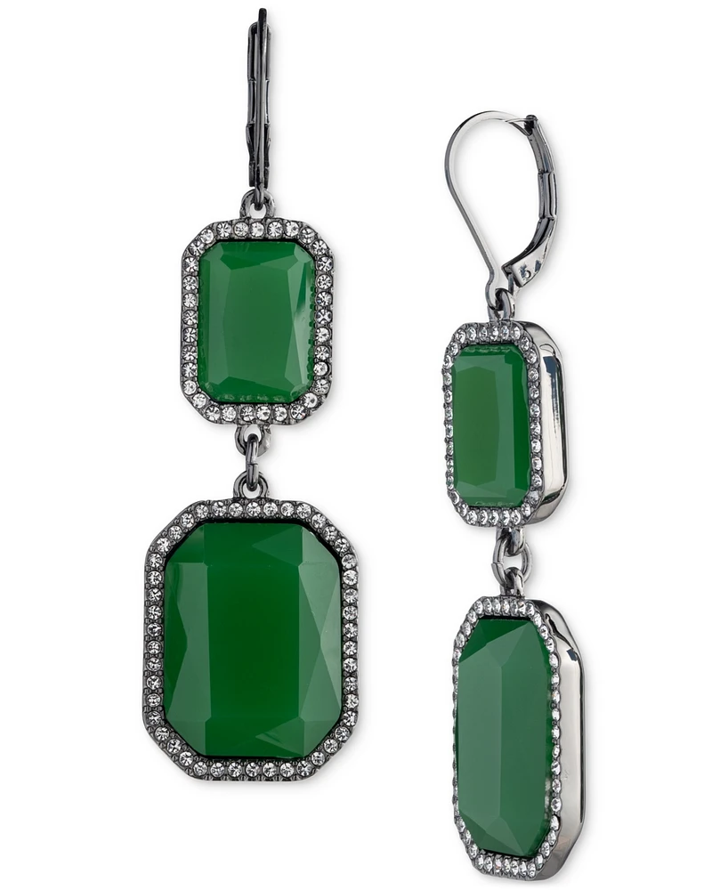 Lauren Ralph Lauren Hematite-Tone Pave & Color Stone Double Drop Earrings