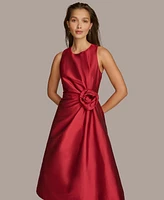 Donna Karan New York Women's Satin Rosette Midi Dress