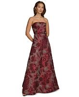 Donna Karan New York Women's Strapless Jacquard Ball Gown