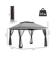 Slickblue Outdoor Pop-Up Canopy Gazebo for Easy Setup and Shade