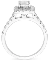 Diamond Princess-Cut Halo Engagement Ring (1 ct. t.w.) in 14k White Gold