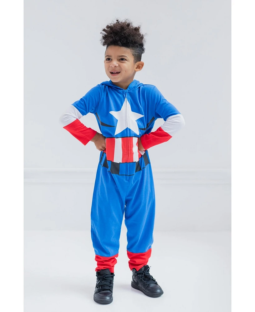 Avengers Boys Marvel Captain America Iron Man Zip Up Cosplay Coverall