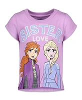 Disney Little Girls Frozen Princess Anna Elsa 3 Pack T-Shirts to