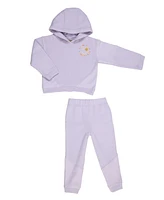 Bearpaw Toddler Girls 2 Piece Colorblock Sweatshirt and Joggers Outfit Set