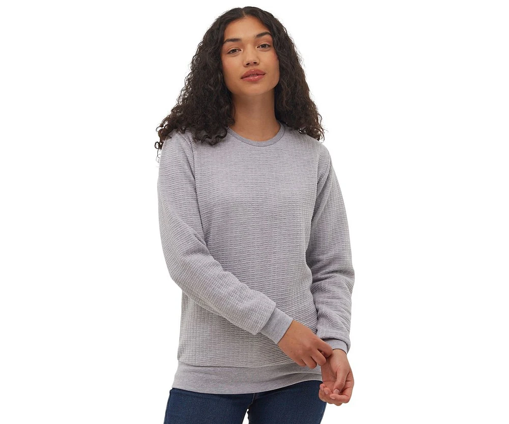 Bench Dna Women's Afra Quilted Crew Neck Sweatshirt