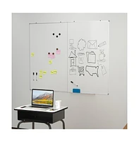 Emma+Oliver Emma+Oliver Xander Dry Erase Board For Wall With Aluminum Whiteboard Frame And Removable Marker Tray, 3 Markers, 1 Eraser, 6 Magnets Inclu