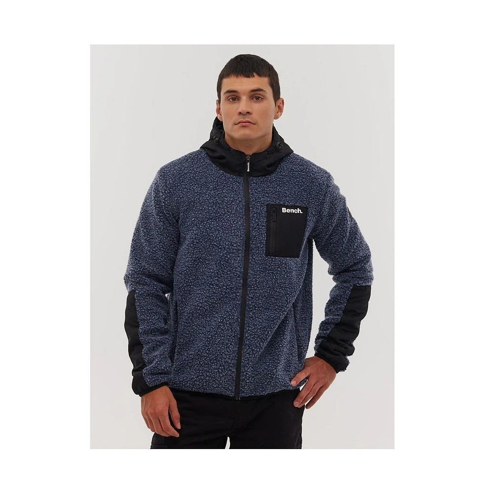 Bench Dna Men's Marezi Single Patch Pocket Zip-Up Sherpa