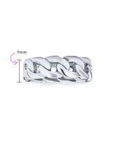 Bling Jewelry Unisex Solid Braided Celtic Eternity Band Knot Cable Cuban Curb Link Chain Rings Bands .925 Sterling Silver 6MM