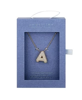 Unwritten Cubic Zirconia Bubble Initial Pendant Necklace