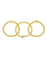 Unwritten Cubic Zirconia Bubble Initial Stretch Bracelet Set