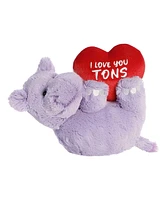 Aurora Medium I Love You Tons Valentine Heartwarming Plush Toy Hippo 11"