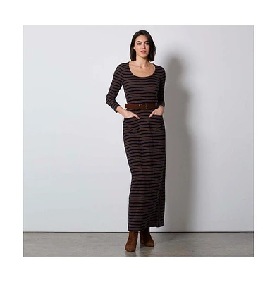 Etcetera Women's E3 by Striped Knit Maxi Dress Parallel