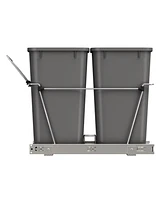 Rev-a-shelf Double Pullout Trash Can 35 qt. for Kitchen, Gray, Rv-18KD-13C-S