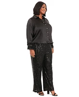 Muse Plus Sequined Pull-On Pants