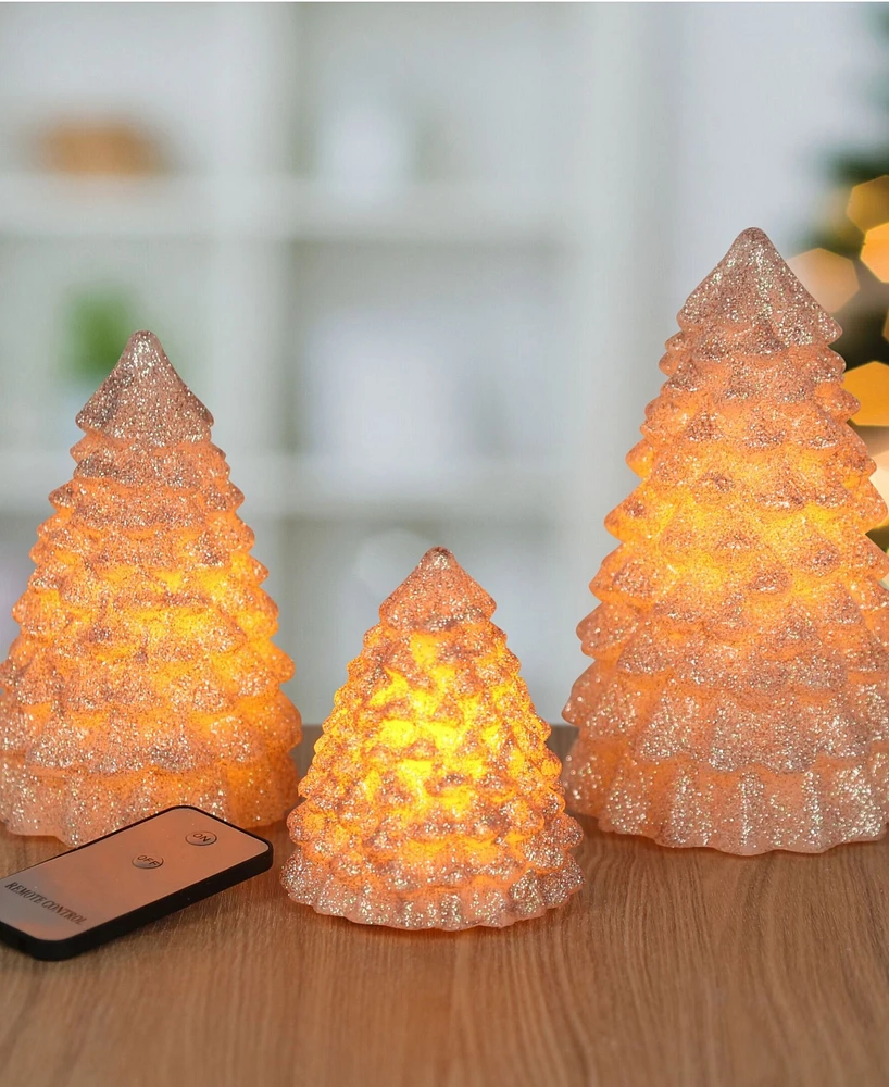 Mikasa Glitter Led Christmas Tree Candles, Set of 3