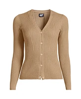 Lands' End Women's Fine Gauge Cotton Cardigan Sweater