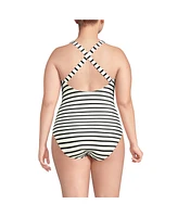 Lands' End Women's Plus Tugless X-Back One Piece Swimsuit