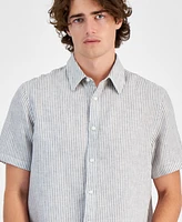 Michael Kors Men's Classic-Fit Stripe Button-Down Linen Shirt