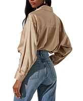 Astr the Label Women's Sebio Embellished Long-Sleeve Top