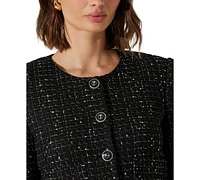 Astr the Label Women's Milena Button-Front Tweed Jacket