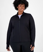 Id Ideology Plus Soft Flex Solid Full-Zip Jacket, Created for Macy's