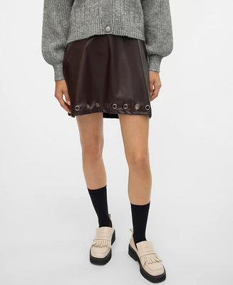 Vero Moda Women's Ciff High-Waisted Faux-Leather Mini Skirt