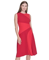 Halston Women's Colorblocked Fit & Flare Dress