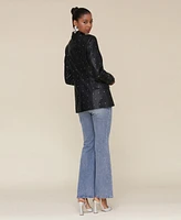 Avec Les Filles Women's Double-Breasted Diamante Blazer