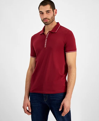 A|X Armani Exchange Men's Regular-Fit Stretch 1/4-Zip Polo Shirt