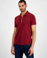 A|X Armani Exchange Men's Regular-Fit Stretch 1/4-Zip Polo Shirt