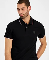 A|X Armani Exchange Men's Regular-Fit Tipped Pique Polo Shirt