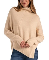 Elan Women's Asymmetric Mock-Neck Long-Sleeve Sweater