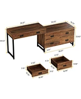 Tribesigns Computer Desk with 6 Drawers, Large L-Shaped Desk with 4