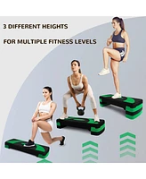 BalanceFrom Fitness Adjustable Workout Aerobic Step Platform Trainer w/Raisers