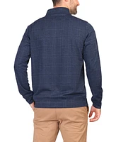 Tailorbyrd Men's Jacquard Plaid Quarter Zip