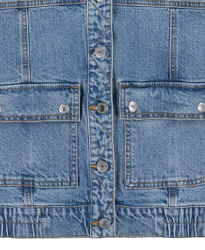 Levi's Big Girls Sherpa Collar Denim Jacket