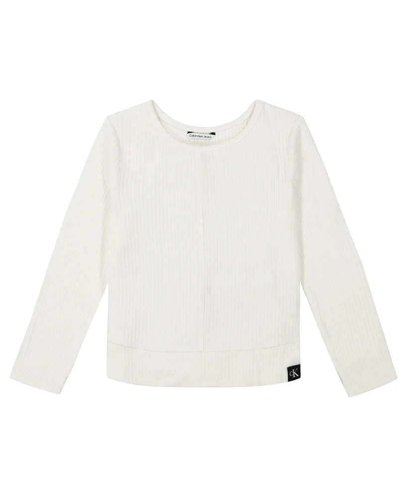 Calvin Klein Big Girls Seamed Cozy Shirt