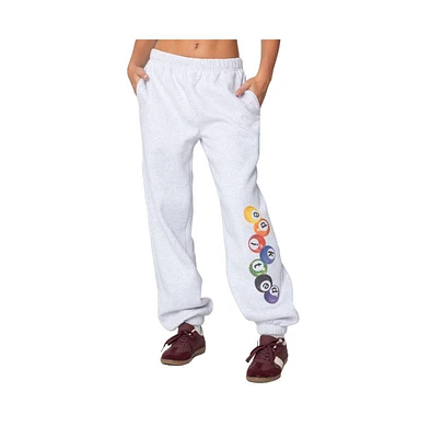 Edikted Women's Billiard Oversized Sweatpants - Gray