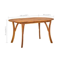 vidaXL Patio Table 59.1"x35.4"x29.5" Solid Acacia Wood