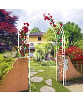 Slickblue Metal Garden Arch – Cream White, Freely Assemble with 8 Styles, Arbor Trellis for Climbing Plants, Rose Support, Outdoor Wedding & Pa