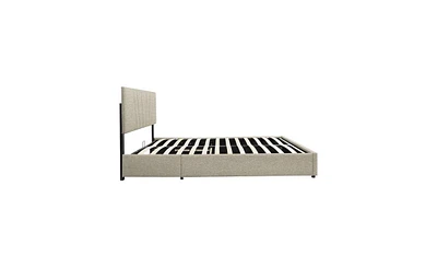 Slickblue Queen Upholstered Platform Bed with Lifting Storage and Modern Design