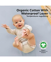 KeaBabies 2pk Soothe Waterproof Fitted Crib Sheets for Girl, Boy, 100% Organic Soft Cotton Mattress Protector Sheet