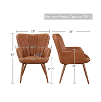 Yaheetech Modern Accent Chair Upholstered Armchair for Living Room